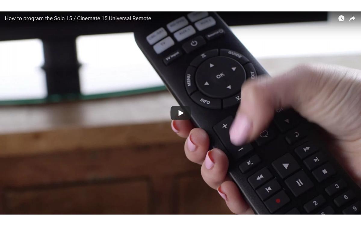 How to program the Solo 15 / Cinemate 15 Universal Remote